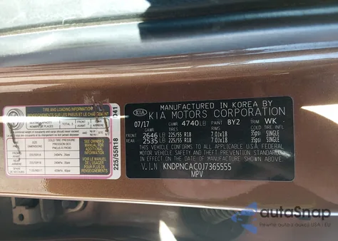 2018 Kia Sportage Ex z USA, uszkodzony, nr VIN KNDPNCAC0J7365555